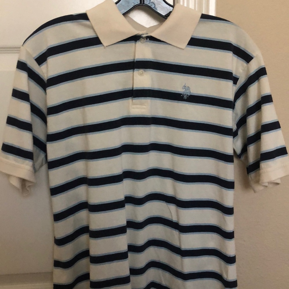 U.S Polo Assn. Boys White and Blue Striped…
